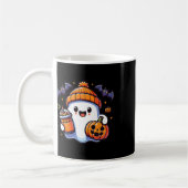 Grappige Retro Schattigee Halloween Ghost Pumpkin Koffiemok (Links)