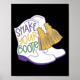 Grappige retro schud je Bootie Mardi Gras kostuum  Poster