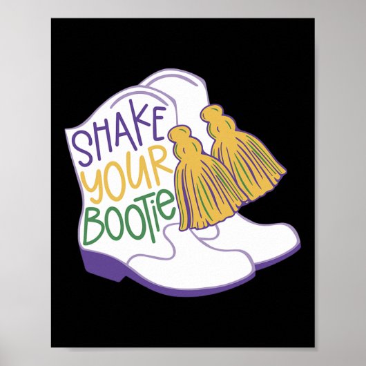 Grappige retro schud je Bootie Mardi Gras kostuum Poster (Voorkant)