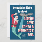 Grappige Retro Sci-Fi Santa Aliens Kerstmis Feestdagenkaart (Voorkant)