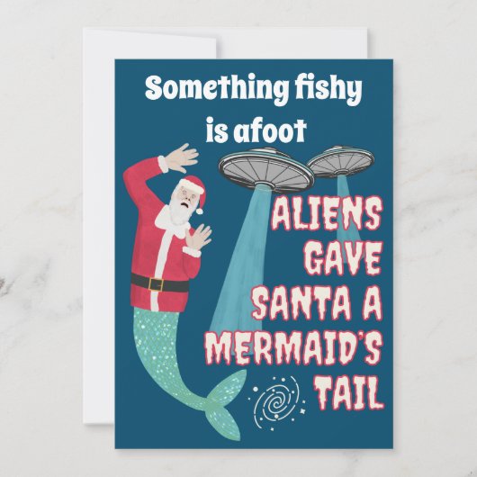 Grappige Retro Sci-Fi Santa Aliens Kerstmis Feestdagenkaart (Voorkant)