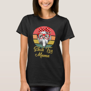 Grappige Retro Shih Tzu Mama Gift Hondenliefhebbe T-shirt