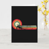 Grappige Retro Ski Oude 80s 90s Skiën Afdalend Fr Kaart (Gele Bloem)