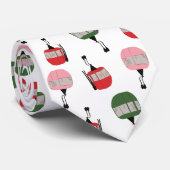 Grappige retro skilift gondel winter skiën wit stropdas (Opgerold)