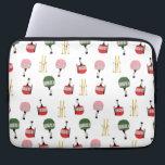 Grappige retro skilift gondel winterskiërs laptop sleeve<br><div class="desc">Modern ski-thema cadeau voor hem en haar. Retro skilift gondel en  ski's met palen illustratiepatroon voor skiër. Skiën,  skiën,  ski's,  snowboard,  snowboarden thema home decor en geschenken.</div>