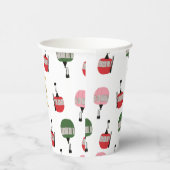 Grappige retro skilift gondel winterskiërs papieren bekers (Rechts)