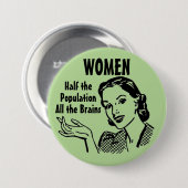 Grappige Retro Slimme Vrouwen Knop Ronde Button 7,6 Cm (Voorkant /achterkant)
