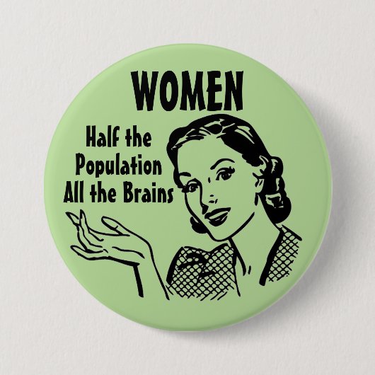 Grappige Retro Slimme Vrouwen Knop Ronde Button 7,6 Cm (Voorkant)