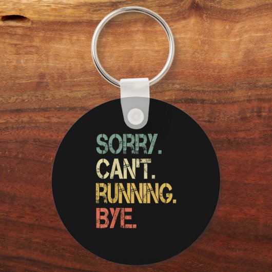 Grappige retro Sorry kan niet lopen Bye XC Track M Sleutelhanger (Voorkant)