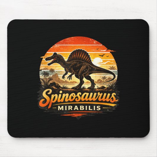 Grappige retro spinosaurus dinosaurus spinosaurus muismat (Voorkant)