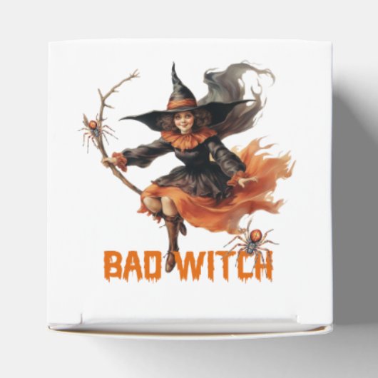 Grappige retro spooky Halloween basic slechte heks Bedankdoosjes (Bovenkant)