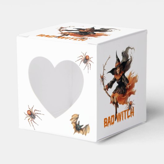 Grappige retro spooky Halloween basic slechte heks Bedankdoosjes (Voorkant Zijde)