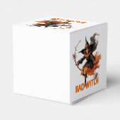 Grappige retro spooky Halloween basic slechte heks Bedankdoosjes (Achterkant)