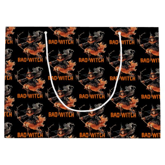 Grappige retro spooky Halloween basic slechte heks Groot Cadeauzakje (Voorkant)