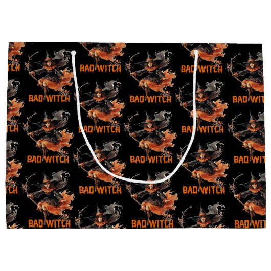 Grappige retro spooky Halloween basic slechte heks Groot Cadeauzakje (Achterkant)