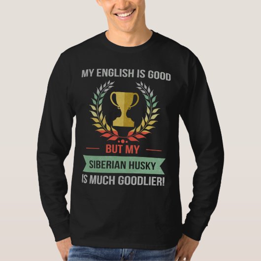 Grappige retro stijl Siberische Husky Hondenras Ei T-shirt (Voorkant)