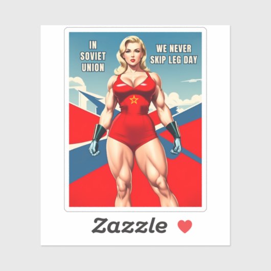 Grappige Retro Stijl Sovjet USSR Gym Spier Humor Sticker (Vel)