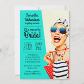 Grappige Retro Stijlvolle Beach Lady Vrijgezellenf Kaart (Voorkant)