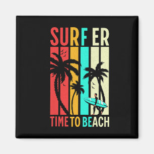 Grappige Retro Strand Surfen Surfplank Vintage Sur Magneet