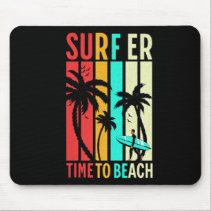 Grappige Retro Strand Surfen Surfplank Vintage Sur Muismat