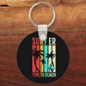 Grappige Retro Strand Surfen Surfplank Vintage Sur Sleutelhanger (Voorkant)