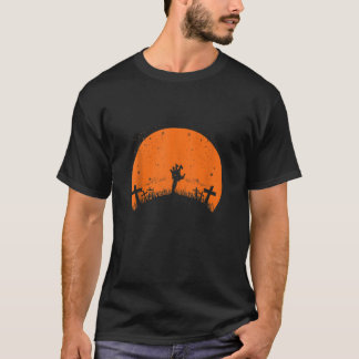 Grappige Retro Sunset Halloween 2021 Zombie S T-shirt