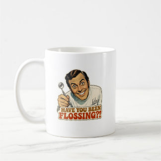 Grappige Retro Tandarts Ben Je aan het Flossen Mem Koffiemok