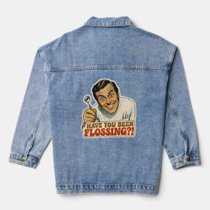 Grappige Retro Tandarts Heb Je Flossen Meme Denim Jacket