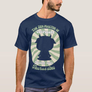 Grappige Retro Taurus Zodiac Teken De Zen Master v T-shirt