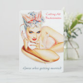 Grappige retro telefoongesprek bruiloft roddel kaart (Staand voorkant)