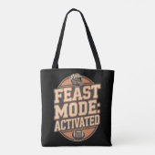 Grappige Retro Thanksgiving Varsity Tote Bag (Achterkant)