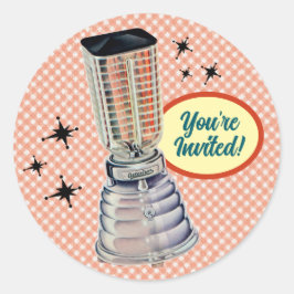 Grappige Retro Toestellen Vrijgezellenfeest Sticke Ronde Sticker