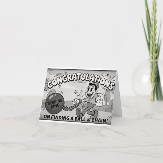 Grappige Retro Trouwkaart Bedankkaart (Voorkant)