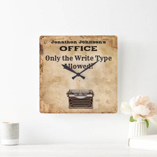 Grappige Retro  Typewriter Kantoor wandklok (Huis)