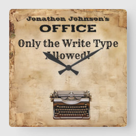 Grappige Retro  Typewriter Kantoor wandklok