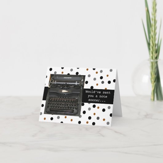 Grappige Retro Typewriter Notecard Kaart (Voorkant)