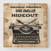 Grappige Retro Typewriter wandklok (Voorkant)