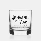 Grappige Retro Typografie Aangepaste Bachelor Part Whisky Glas (Voorkant)