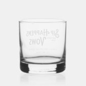 Grappige Retro Typografie Aangepaste Verlovingsfee Whisky Glas (Achterkant)