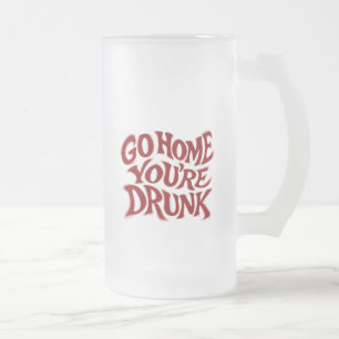 Grappige Retro Typografische Kunst T-shirt Matglas Bierpul