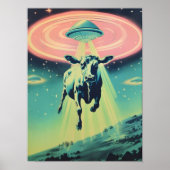 Grappige Retro UFO Poster UFO Ontvoering Kunst Gra (Voorkant)