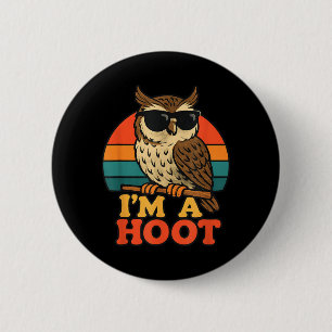 Grappige Retro Uil Ik Ben Een Lach Vintage Dier Ronde Button 5,7 Cm