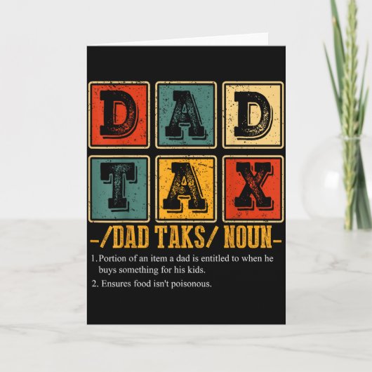 Grappige Retro Vader Belasting Definitie Daddy Pap Kaart (Voorkant)
