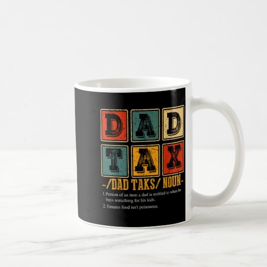 Grappige Retro Vader Belasting Definitie Daddy Pap Koffiemok (Rechts)