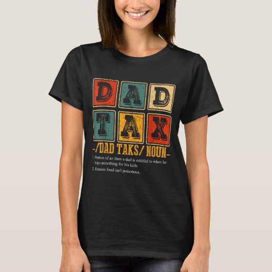 Grappige Retro Vader Belasting Definitie Daddy Pap T-shirt (Voorkant)