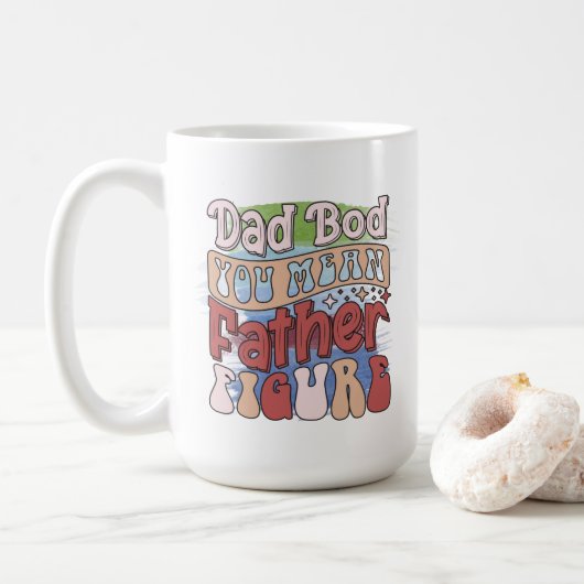Grappige retro vader-lichaam woordkunst koffiemok (Met donut)