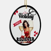 Grappige Retro Vakantie Stress Reliever Pinup Keramisch Ornament (Rechts)