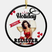 Grappige Retro Vakantie Stress Reliever Pinup Keramisch Ornament (Voorkant)