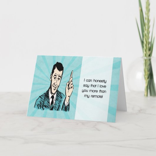 Grappige Retro Valentijn's Day Kaart met Cartoon M (Voorkant)