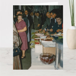 GRAPPIGE RETRO VERJAARDAG POTLUCK AVONDMAAL KAART